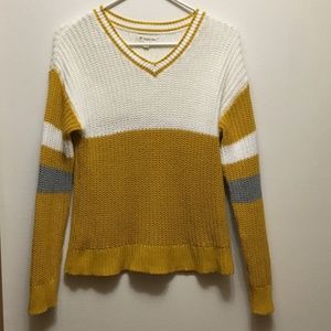 Nordstrom purchase Varsity yellow  gray and ivory sweater